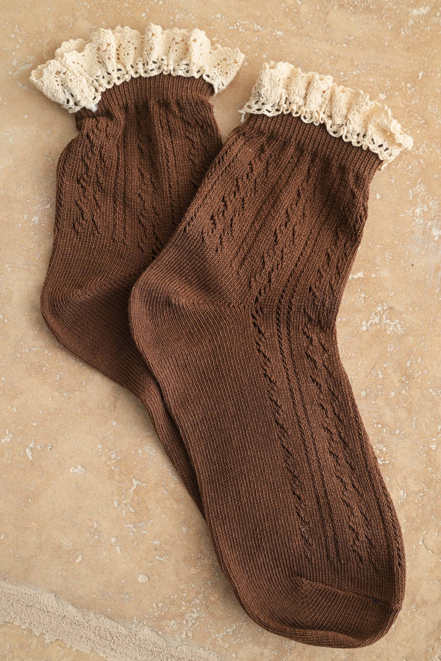 Deedee Pointelle Crochet Trim Sock