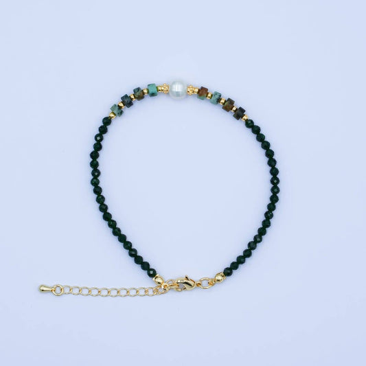 Malachite + Pearl Bracelet