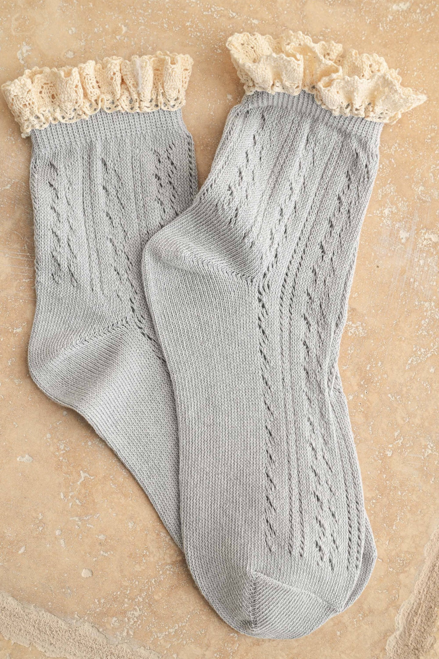 Deedee Pointelle Crochet Trim Sock