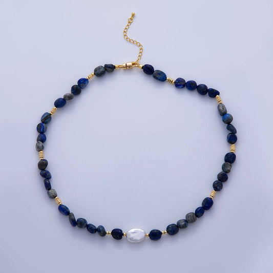 Lapis + Pearl Necklace