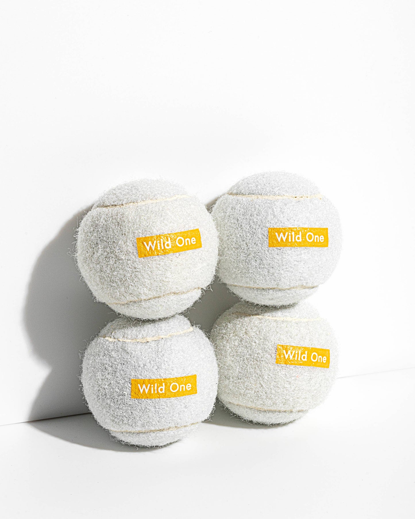 Set of 4 Wild One Tennis Balls in White