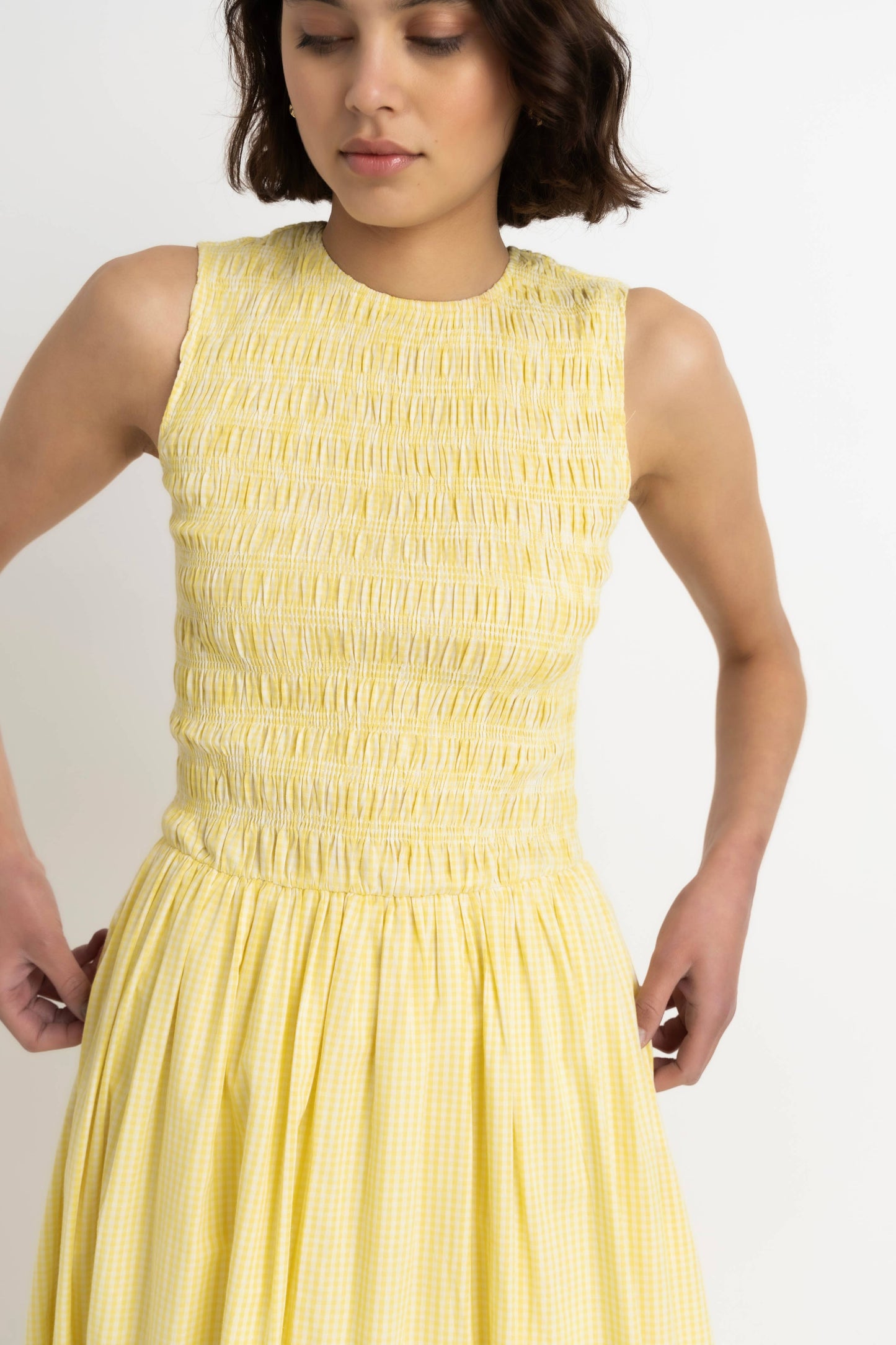 Emma Yellow Gingham Maxi Dress