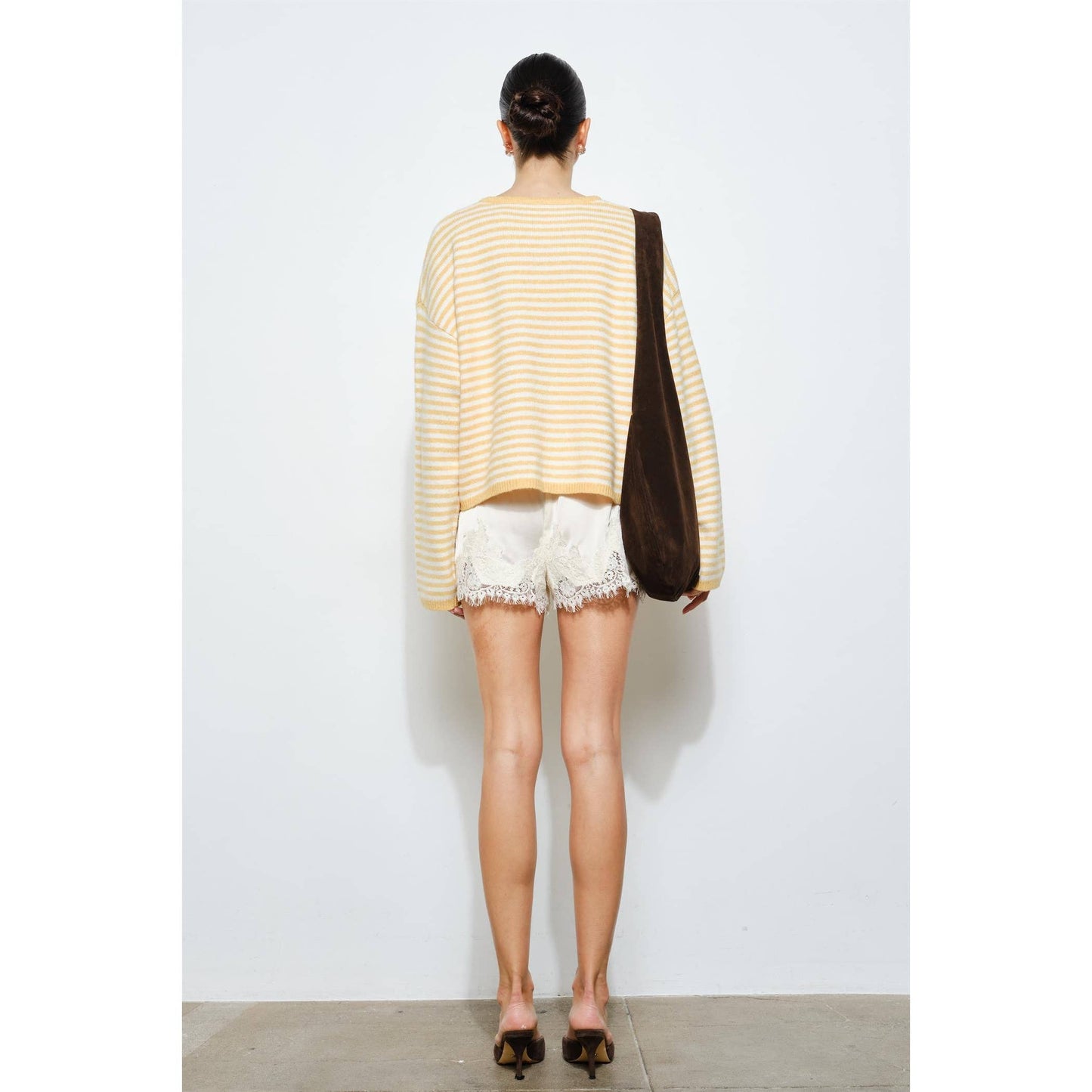 Lucille Striped Henley Knit Sweater