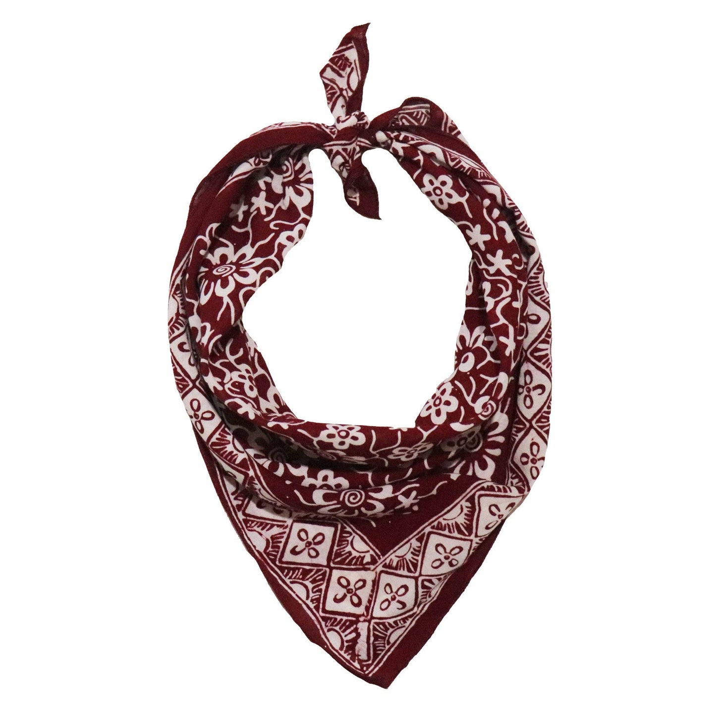 Hand Dyed Batik Bandana | Maroon Bliss
