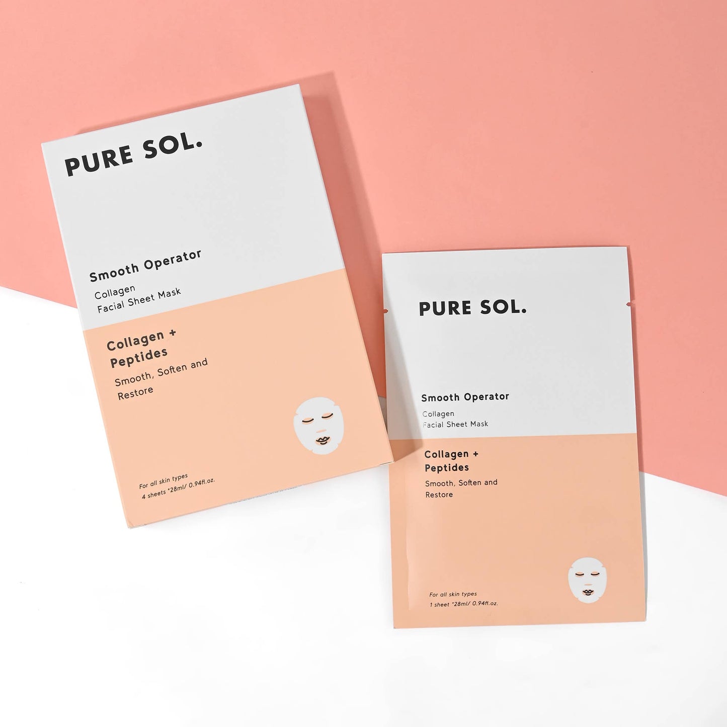 PURE SOL. Smooth Operator Beauty Collagen Sheet Mask