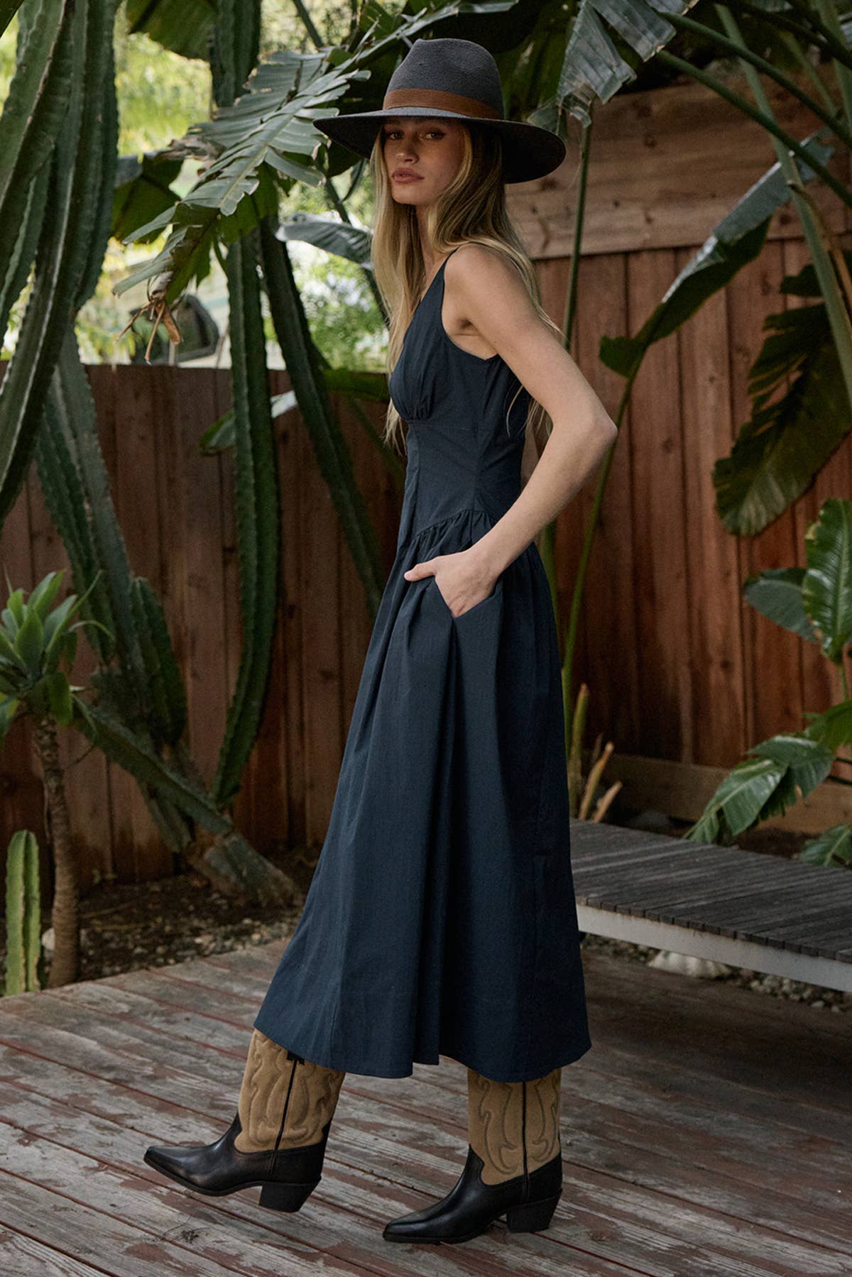 Charlotte Gathered Waist Midi Dress