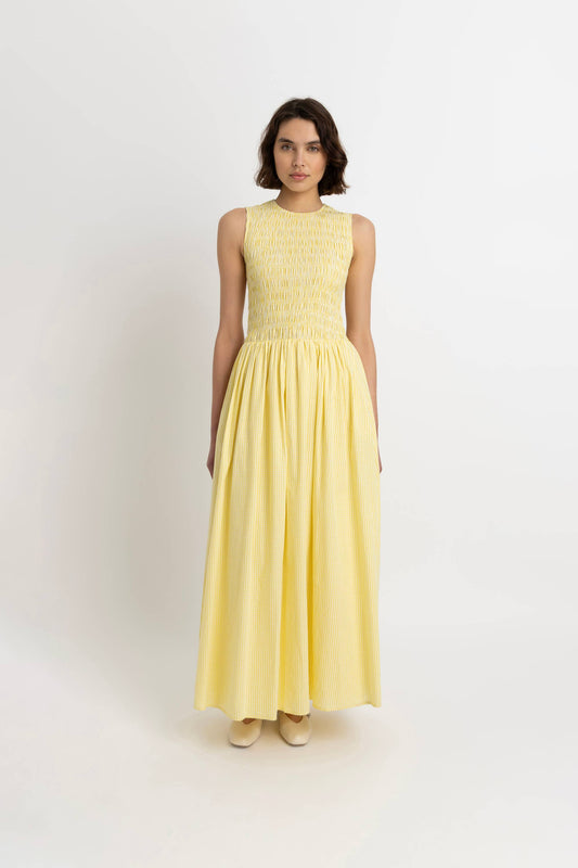 Emma Yellow Gingham Maxi Dress