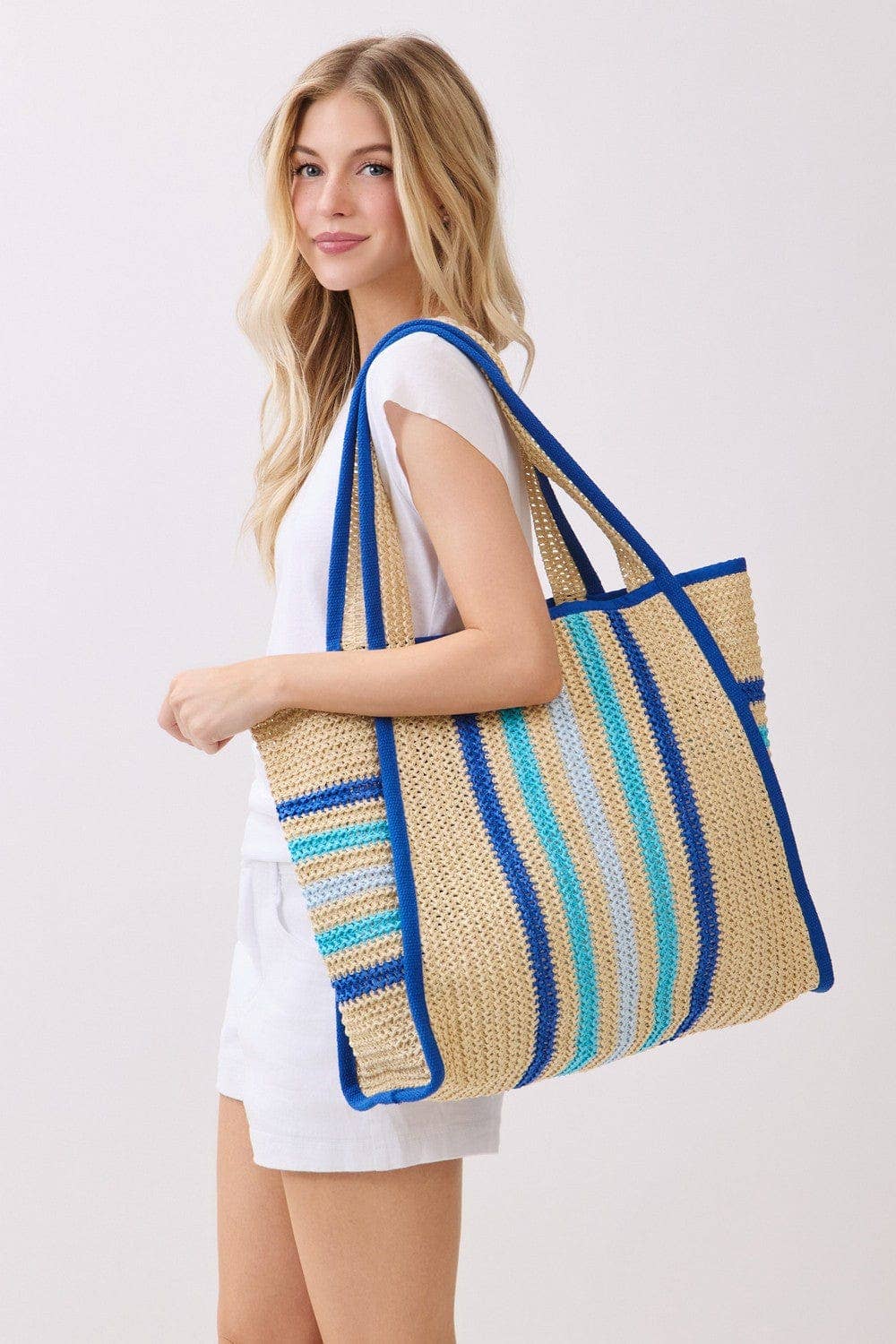 Juliet Multi Color Straw Beach Bag