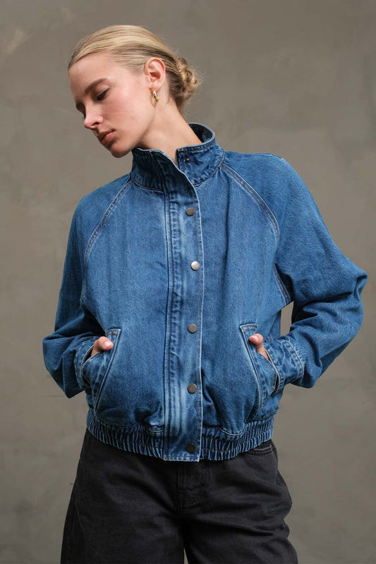 Rayna Denim Bomber Jacket