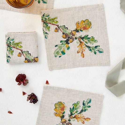 Acorns - Cocktail Napkins set of 4
