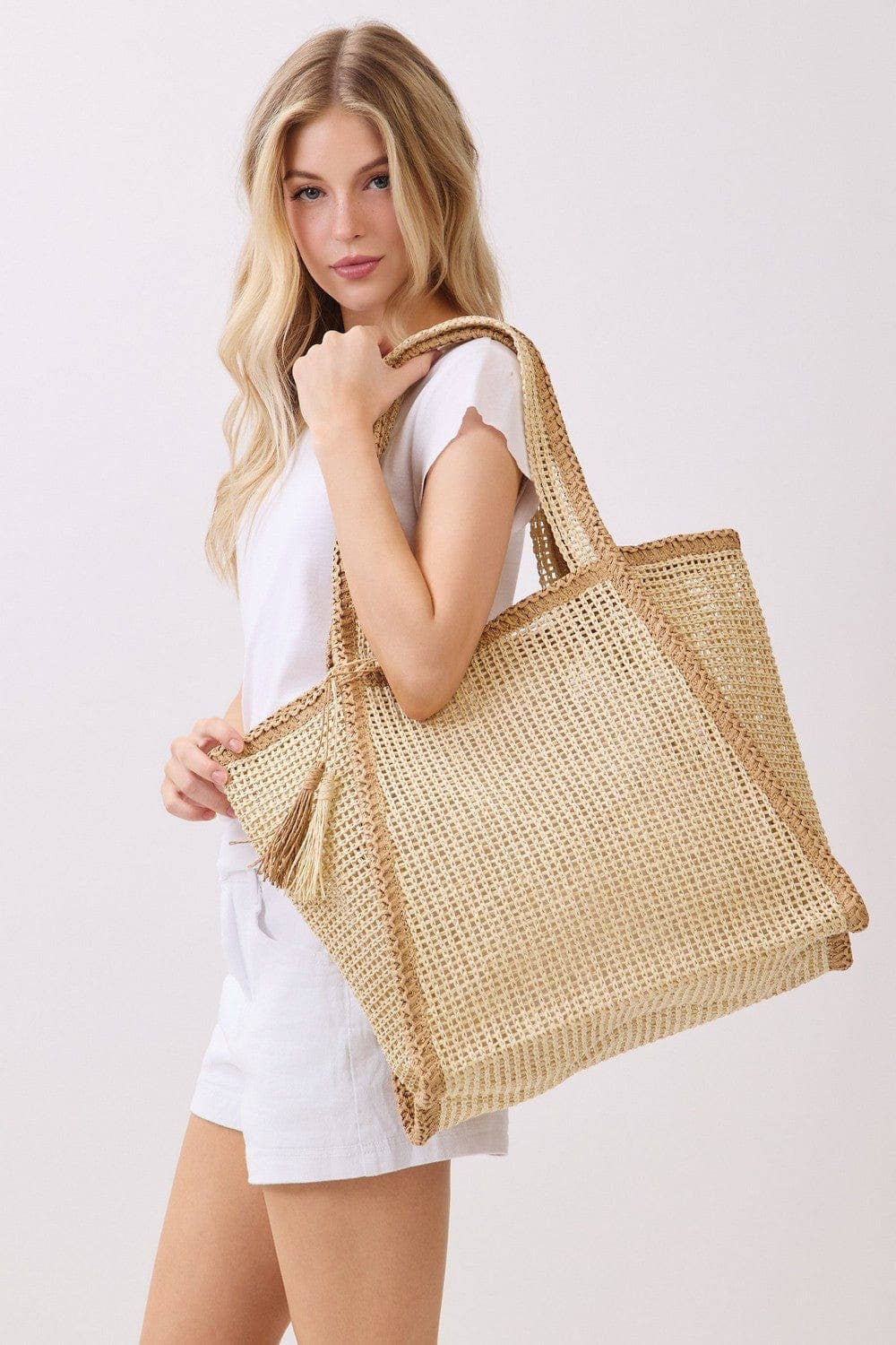 Aloha Woven Straw Beach Bag