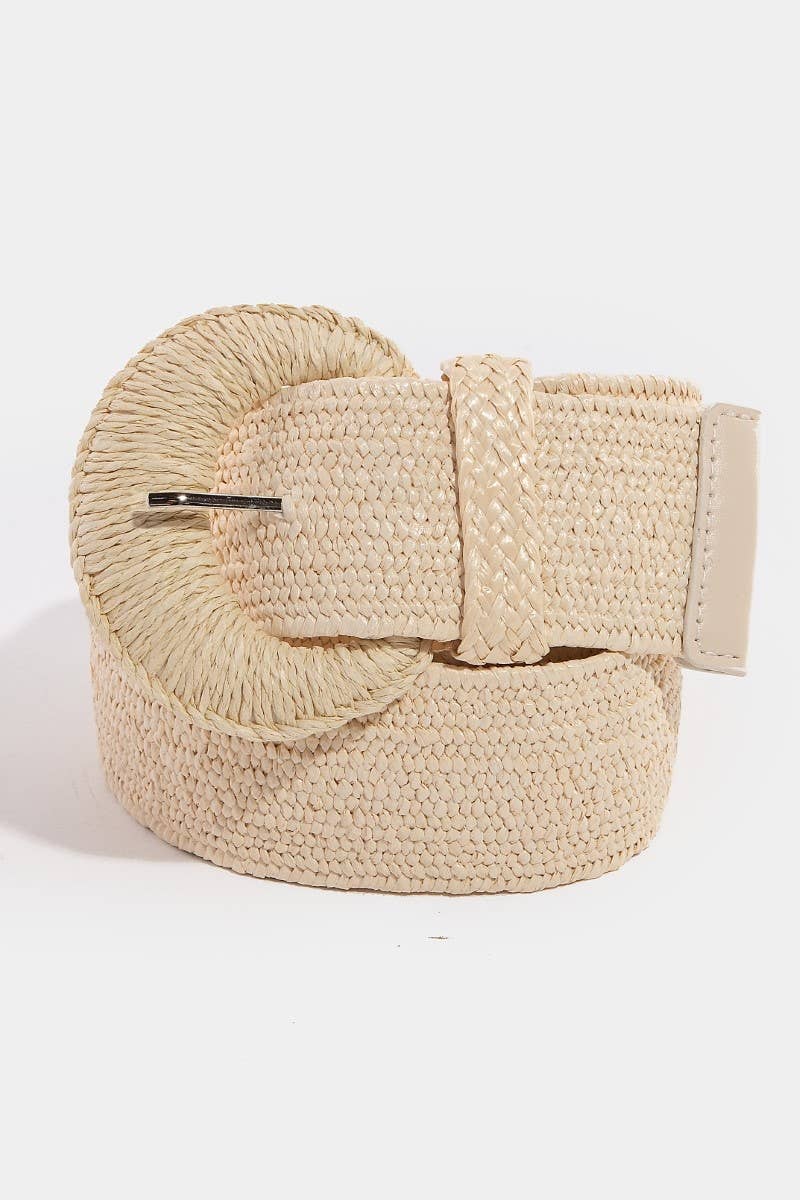 Large Braided Buckle Elastic Belt