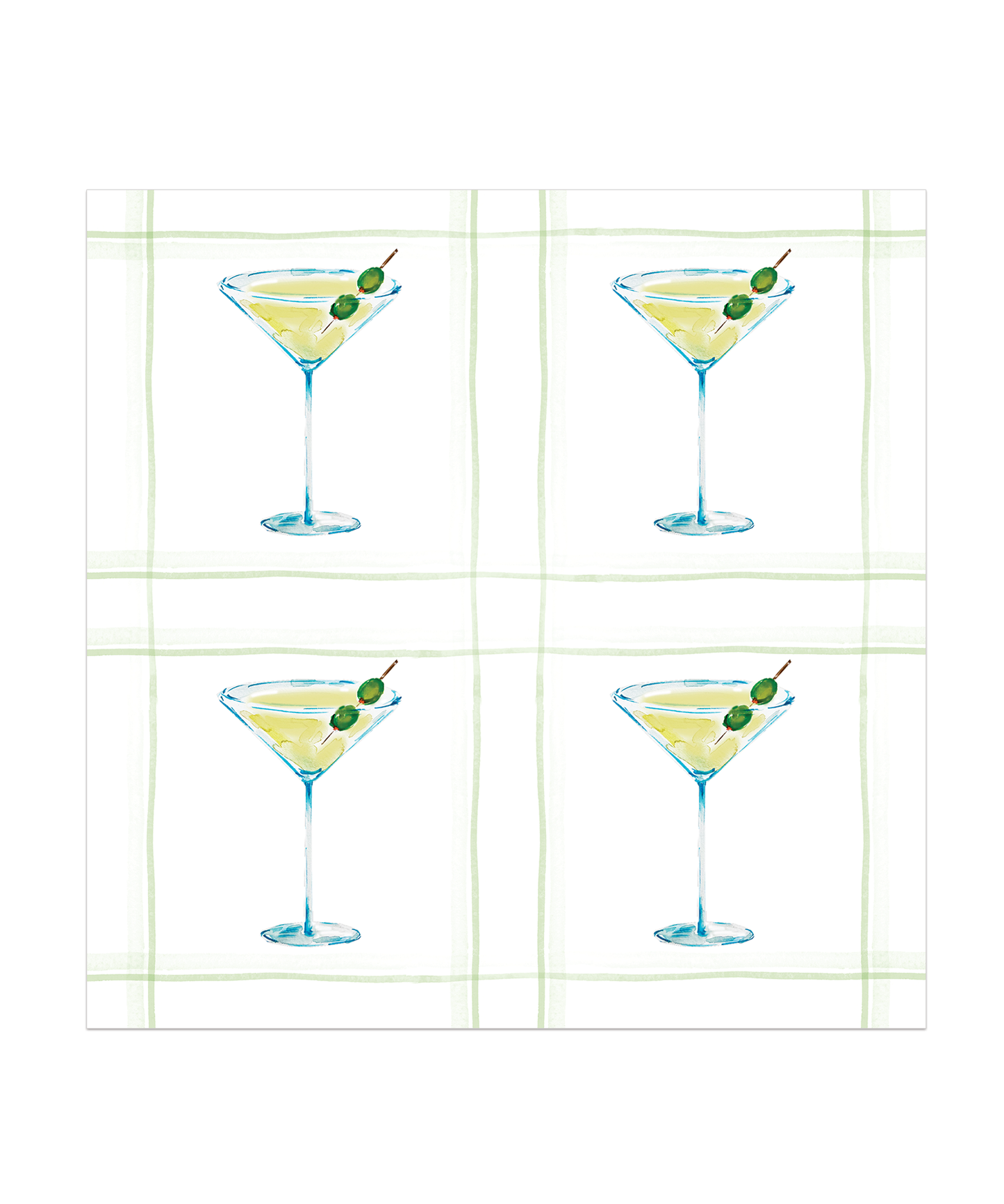 Martini: Set of 4 cocktail napkins