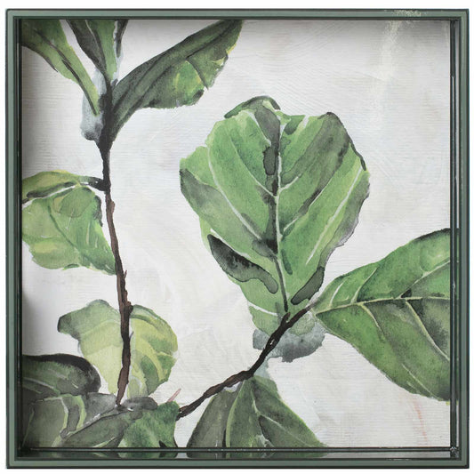 Fiddle Fig 15 inch Square Art Tray