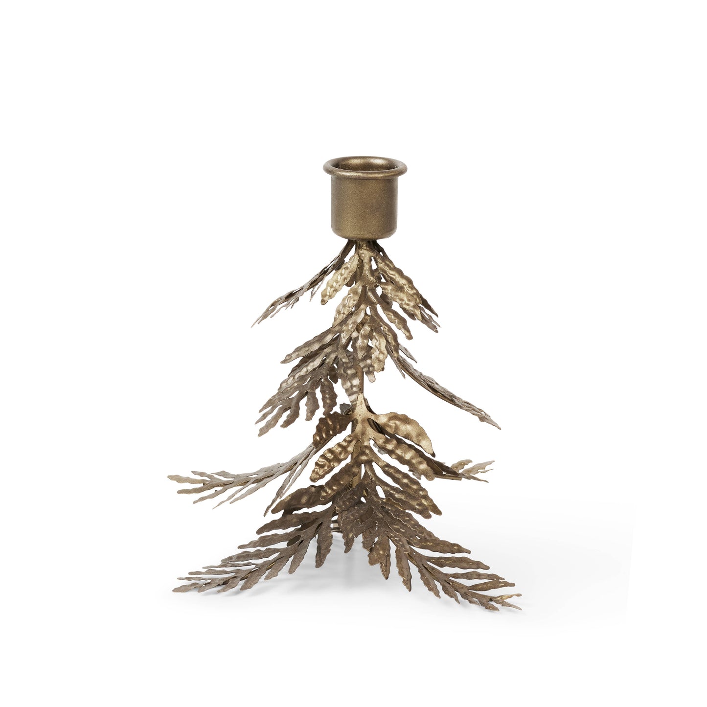 NOSTALGIA christmas tree candle holder, small golden