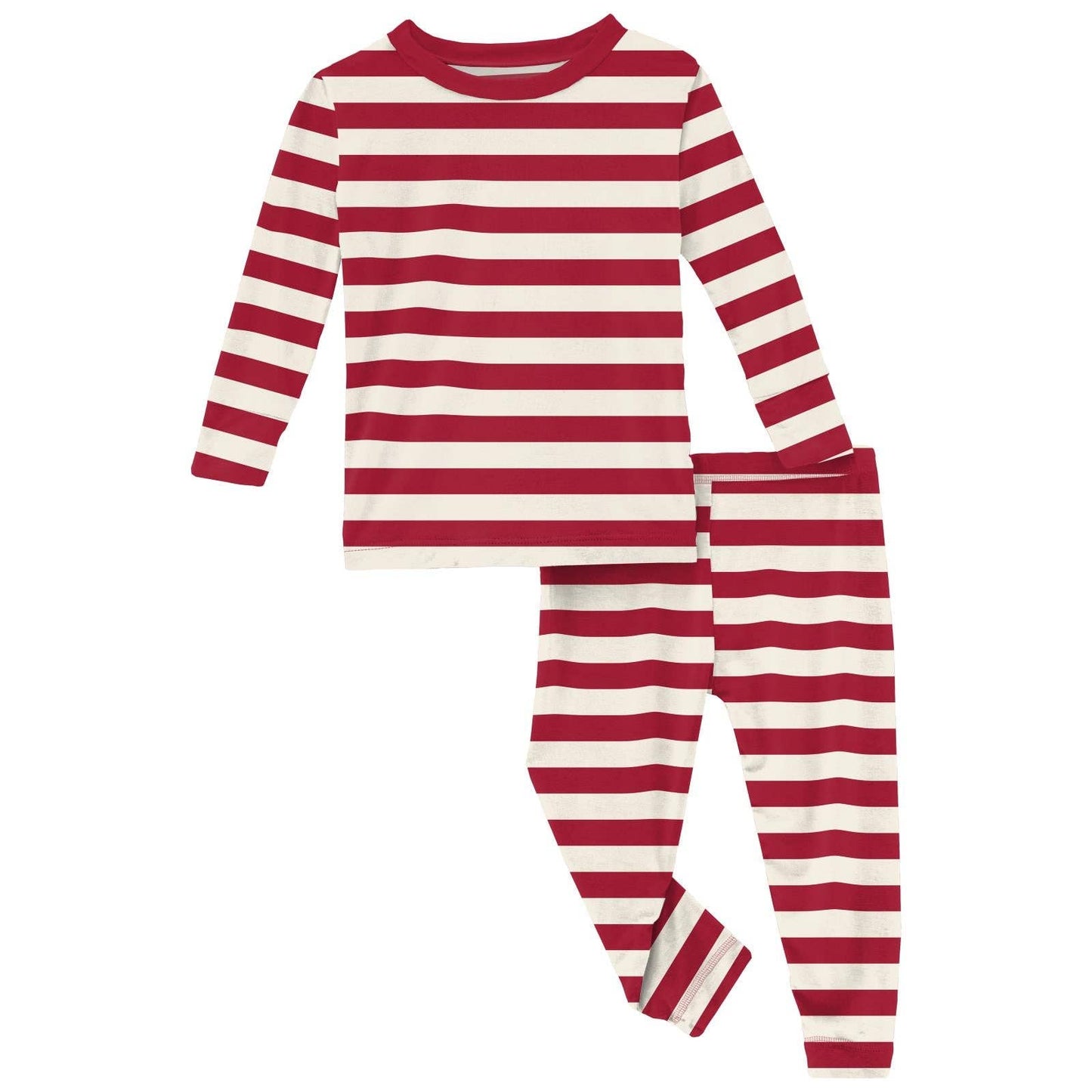 Print Long Sleeve Pajama Set in Classic Candy Cane Stripe