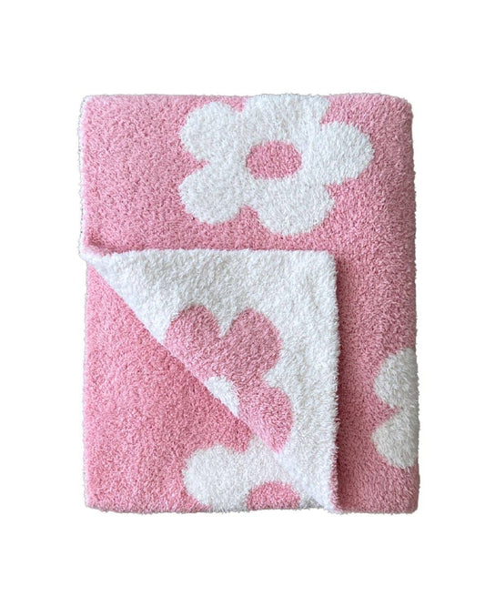 Daisy Fuzzy Blanket | Pink